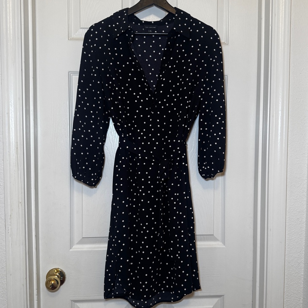The Limited | Women’s Petite Black and White Polka Dot Dress Size PL - Picture 8 of 8